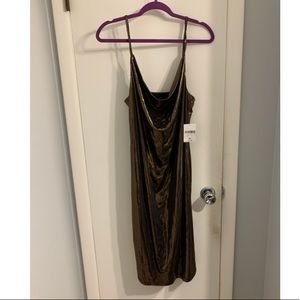 Bronze metallic bodycon dress